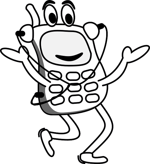 Mobile Phone Clip Art Black and White