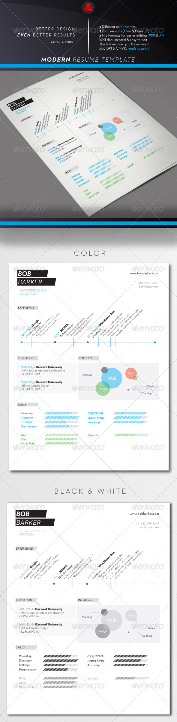 Modern Graphic Design Resume Template