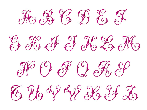 Monogram Embroidery Fonts Monogram Embroidery Fonts