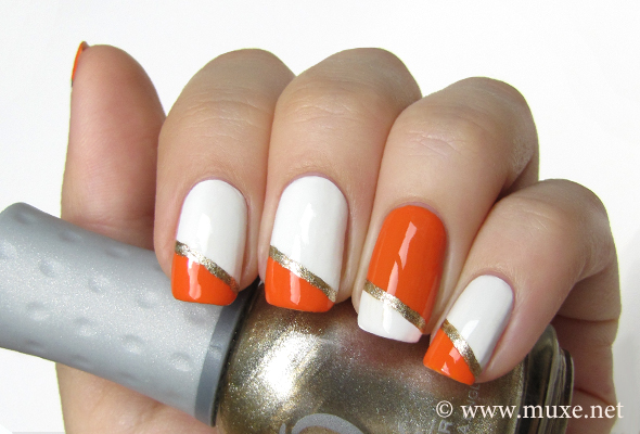 Orange and White Nail Designs
