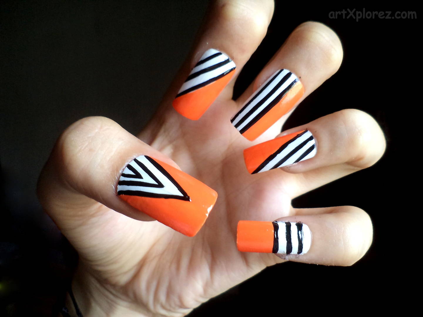 Orange Nail Art Designs