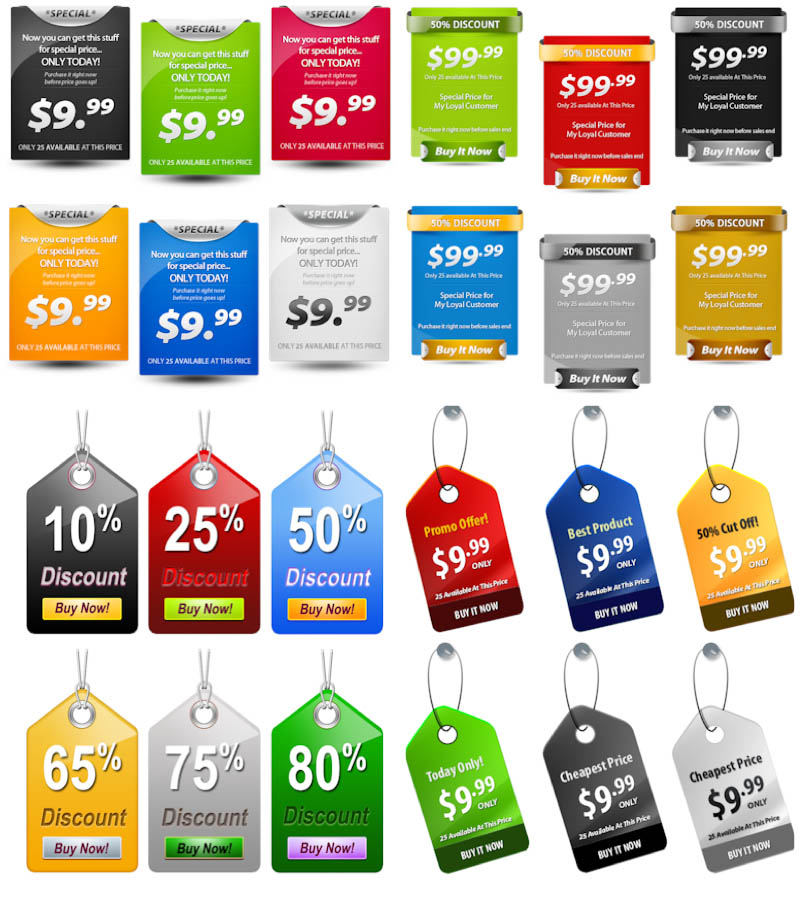 Price Tags PSD Templates