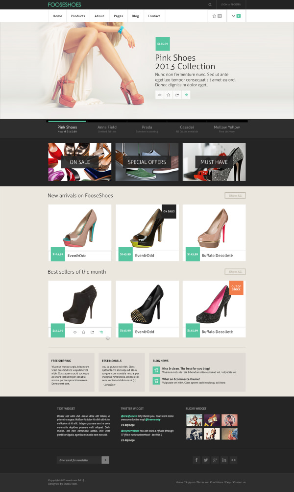 PSD Website Template Shopping