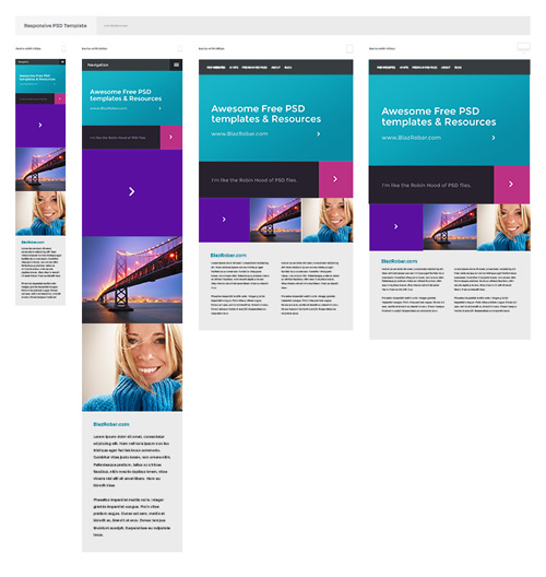 Responsive Web Design Template PSD