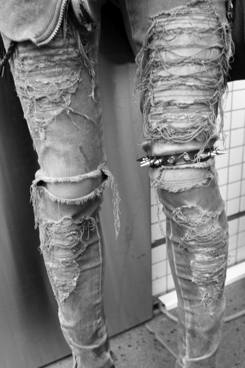 Ripped Jeans Black and White Photography