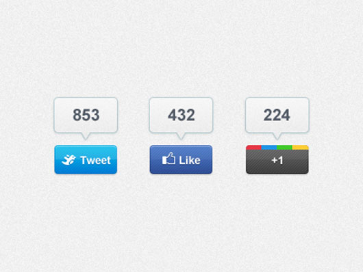 Share Social Buttons PSD