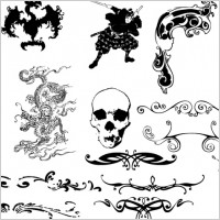 Skull Flourish Clip Art