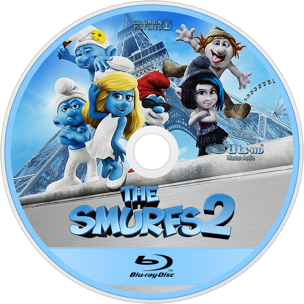 Smurfs 2 DVD Label Blu-ray Disc