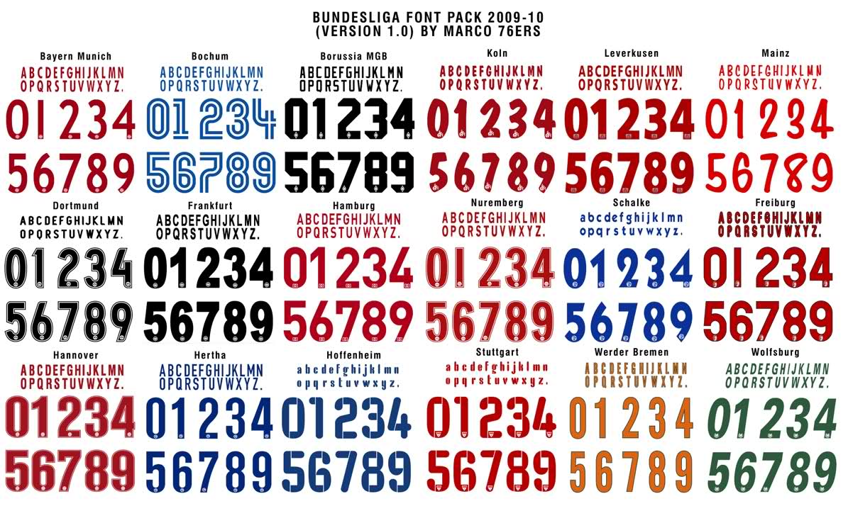 Soccer Number Fonts