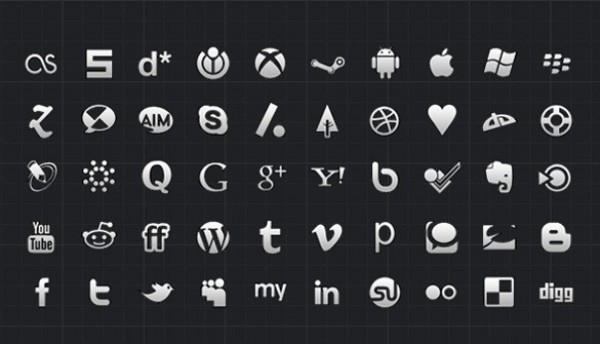 Social Media Icons Transparent