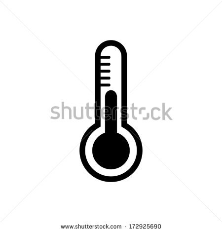 Thermometer Icon Black White