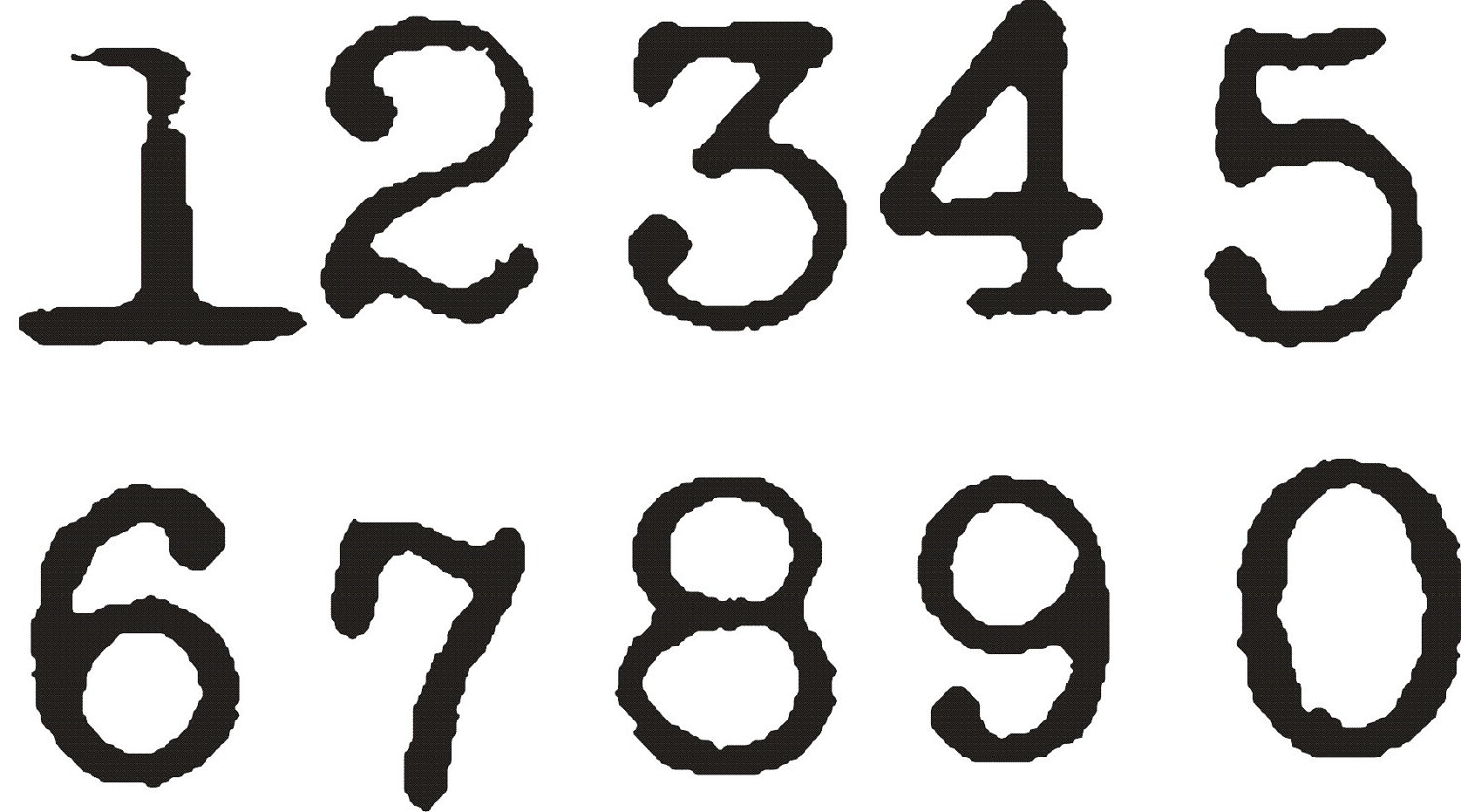 Typewriter Font Numbers