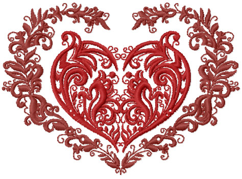 Valentine Heart Embroidery Design