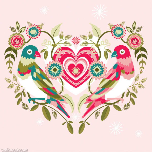 Valentine's Day Folk Art Design