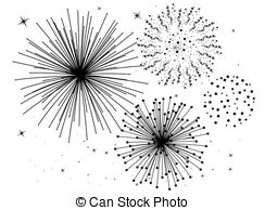 Vector Fireworks Black and White