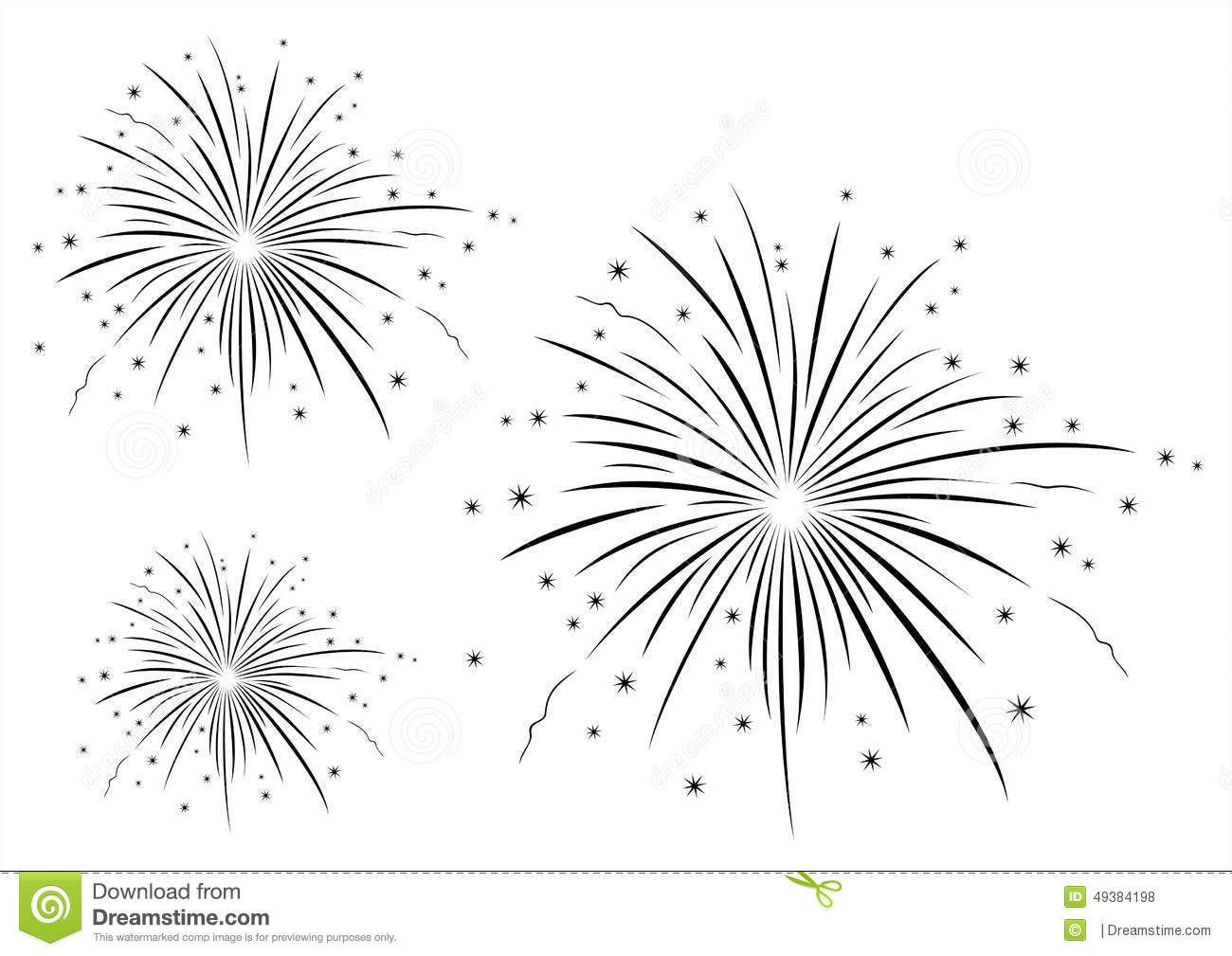 Vector Fireworks Black and White