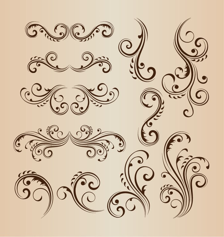 Vector Floral Swirl Design
