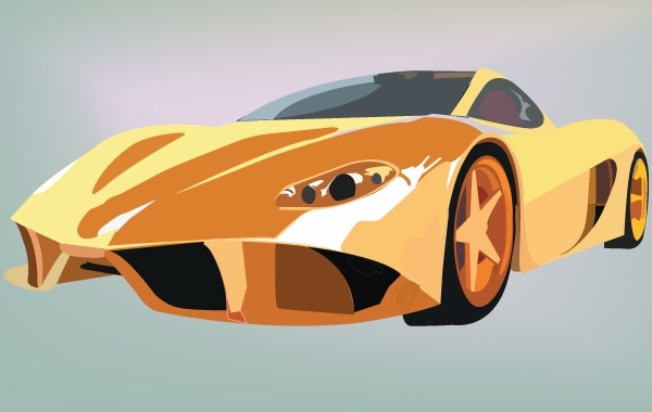 13 Yellow Ferrari Cars Vector Images