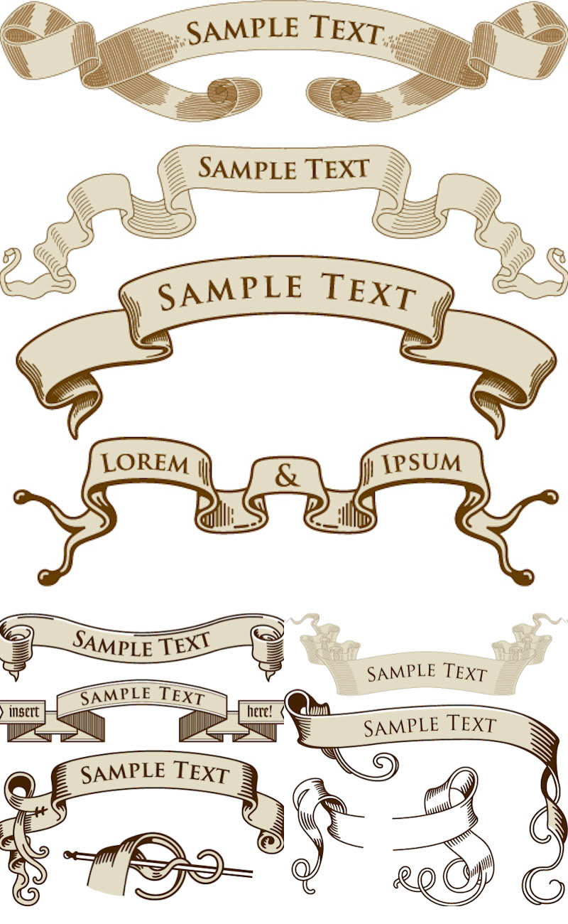 Vintage Ribbon Banner Clip Art Vintage Ribbon Banner Clip Art