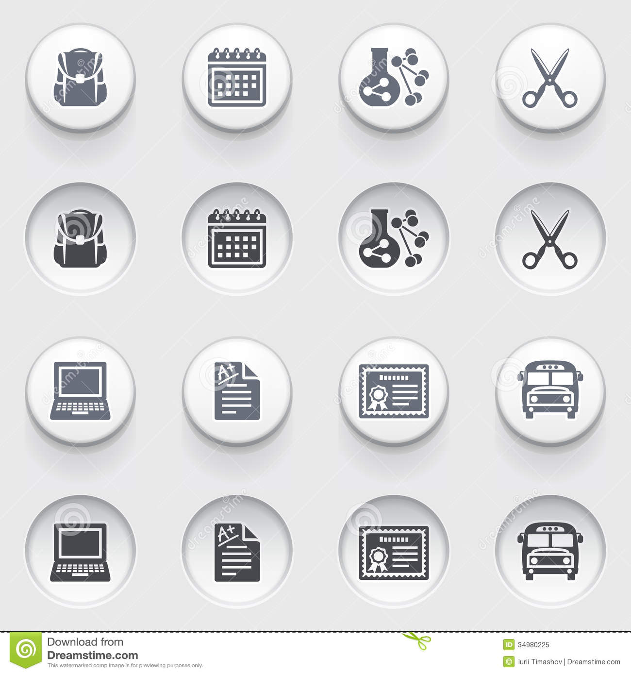 White Button Icons Free