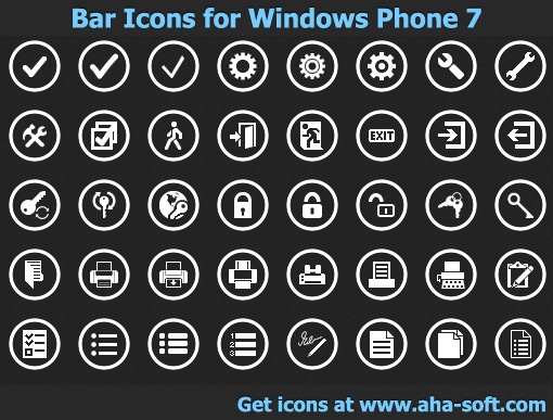 Windows Phone App Bar Icons