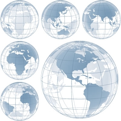 5 Wireframe Globe Vector Images