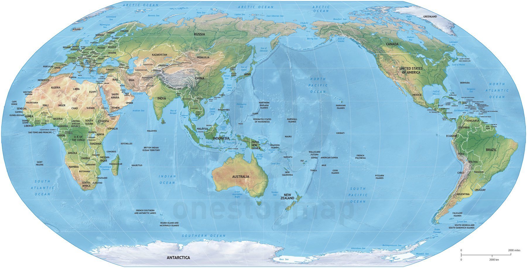 World Map Asia Center