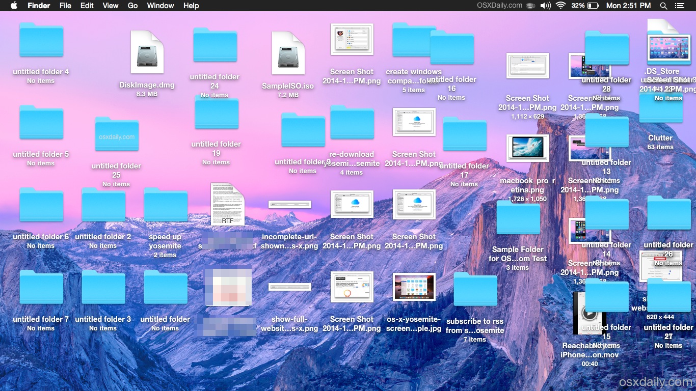 Yosemite Mac OS X Desktop Icons
