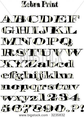 Zebra Print Alphabet Letters