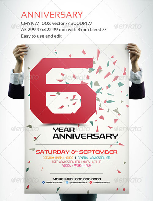 16 Photos of Free PSD Flyer Templates Anniversary