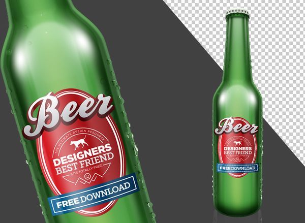 Beer Bottle Photoshop Mock UPS