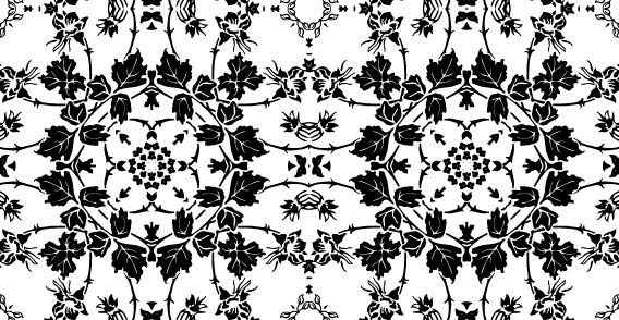 Black and White Floral Pattern Vector