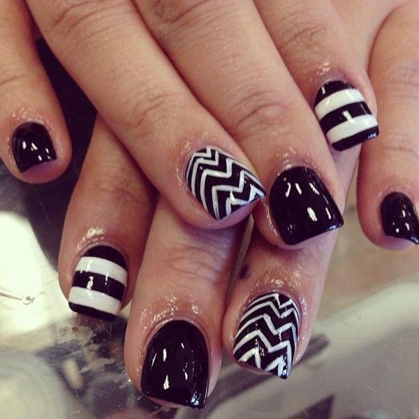 Black and White Nails Black and White Nails
