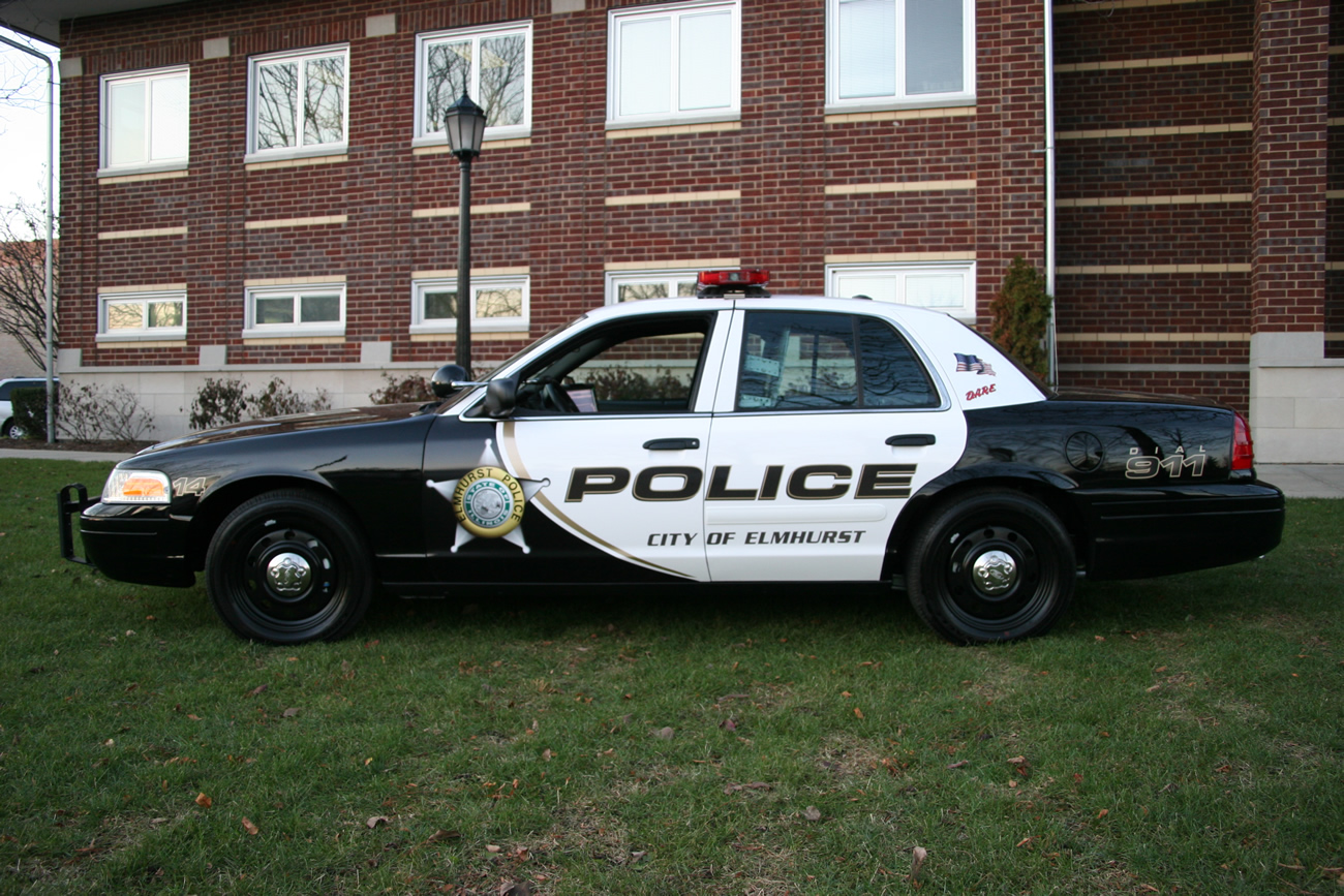 Black and White Police Car Graphics