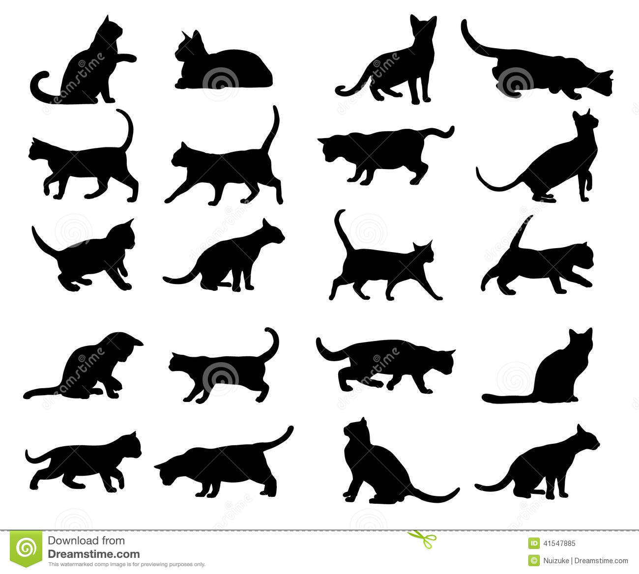 Black Vector Cat Silhouettes