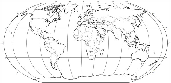 Blank Flat World Map Printable