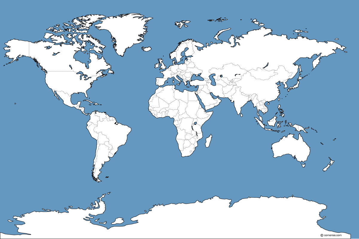 Blank World Map with Continents