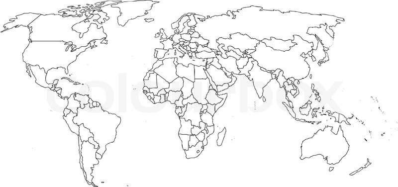 Blank World Map with Country Borders