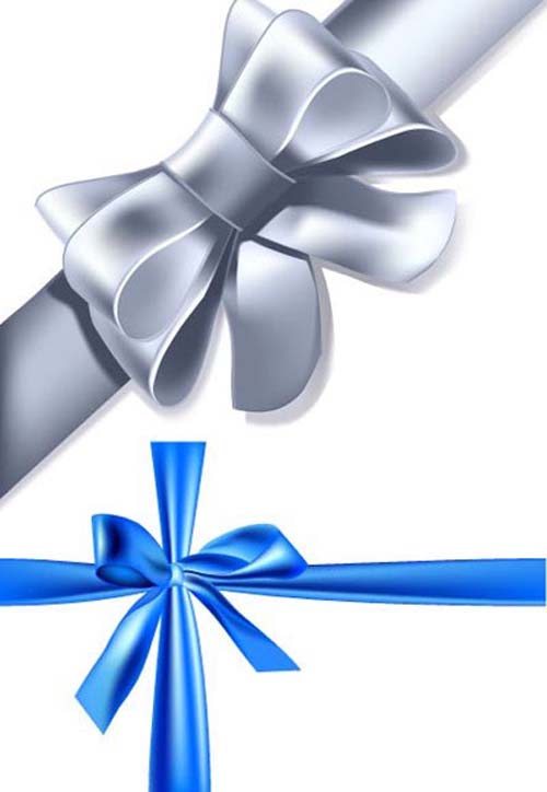 Blue and Silver Ribbon Clip Art