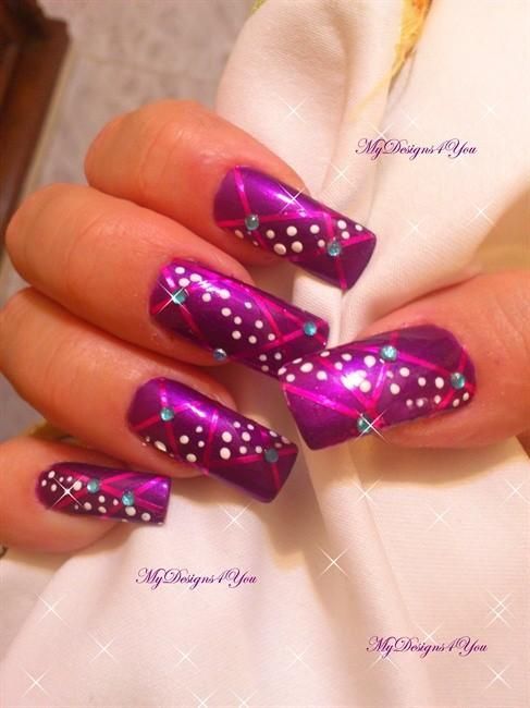 Christmas Nail Design Purple