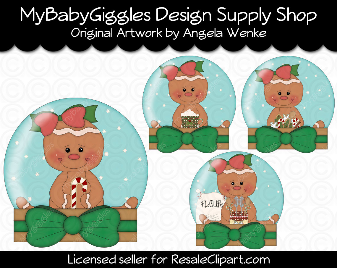 Christmas Snow Globes Clip Art