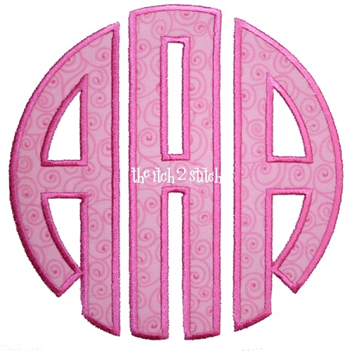 Circle Monogram Applique Font