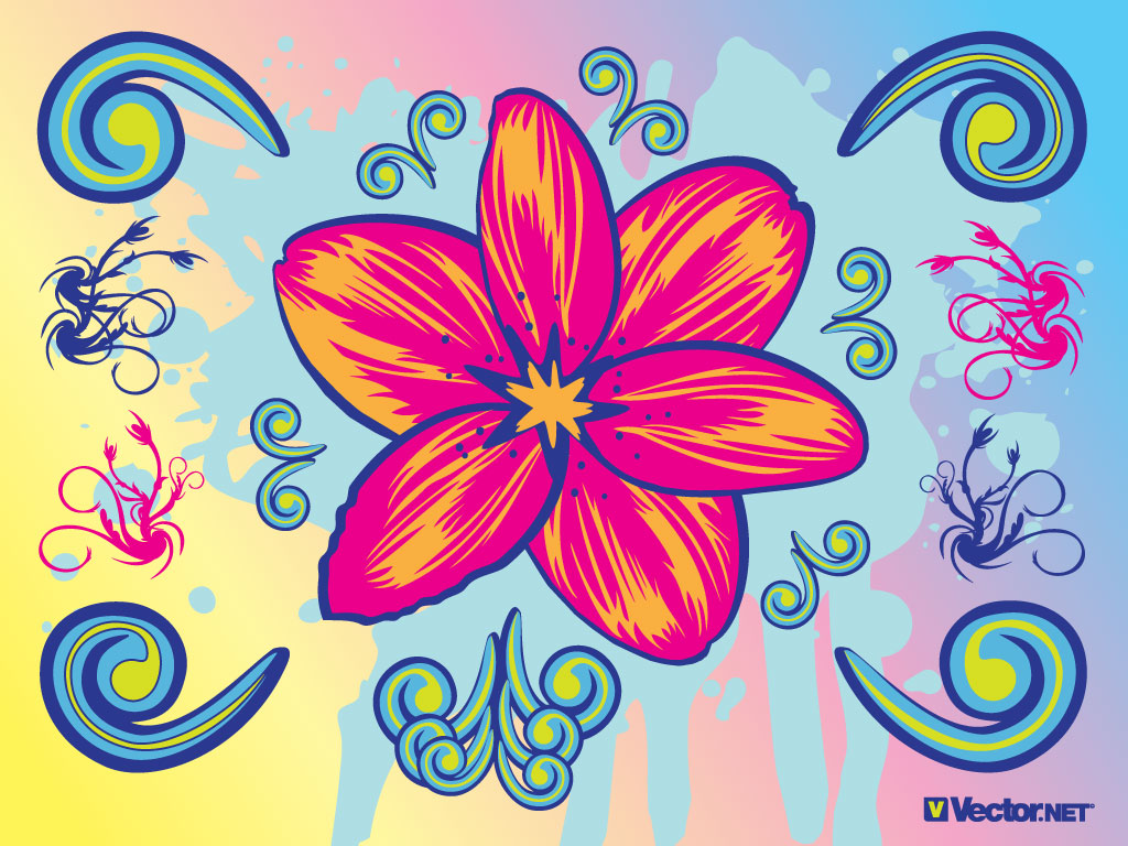 12 Graphic Design Flowers Clip Art Images