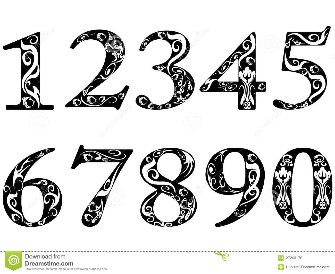 5. Calligraphy Number Fonts for Tattoos - wide 6