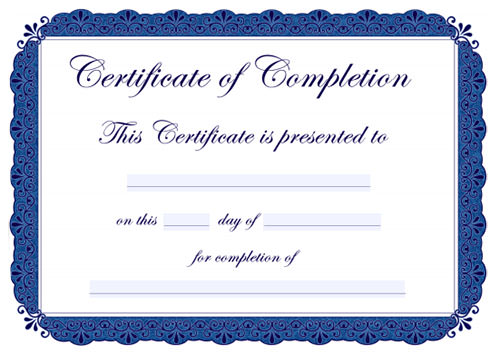Free Editable Certificate Templates Completion