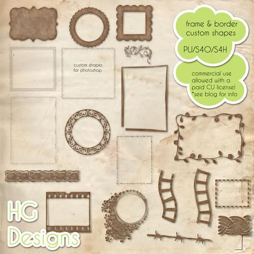 Free Photoshop Custom Shapes Frames