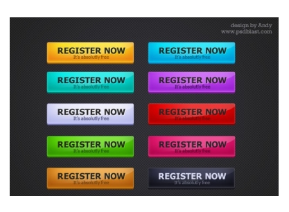 Free Register Now Button PSD