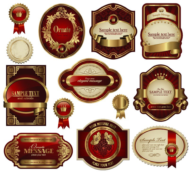 Free Vector Decorative Labels