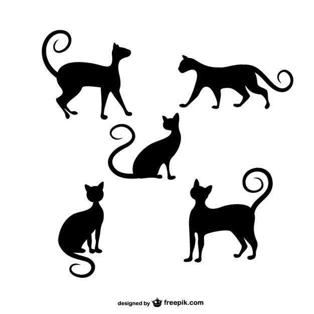 Free Vector Silhouettes Cats