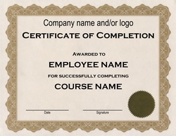 Free Word Certificate Completion Templates